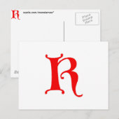 Carte Postale Lettre K (Devant / Derrière)