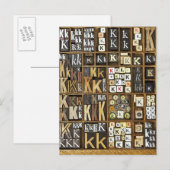 Carte Postale Lettre K (Devant / Derrière)