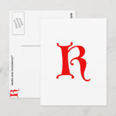 Carte Postale Lettre K (Devant / Derrière)