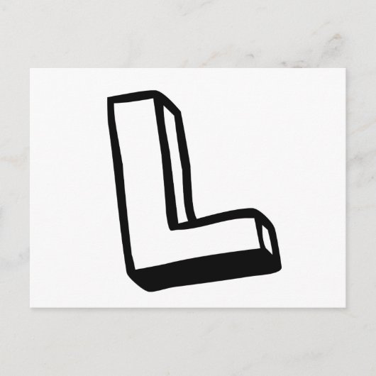Carte Postale Lettre L (Devant)
