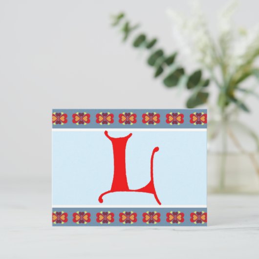 Carte Postale Lettre L (Debout devant)