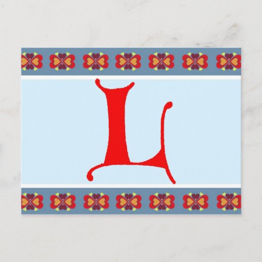 Carte Postale Lettre L (Devant)