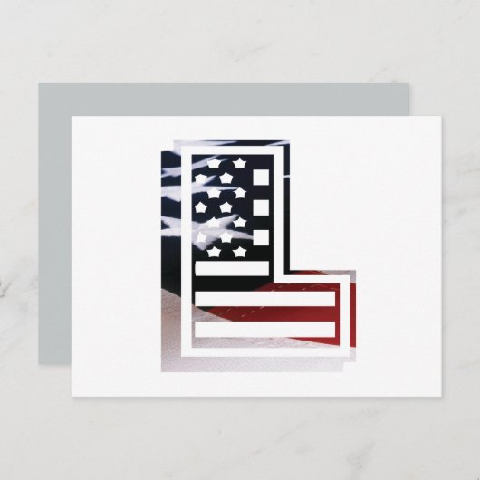 Carte Postale Lettre L Monogramme Initial USA (Devant / Derrière)