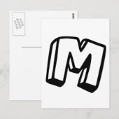 Carte Postale Lettre M (Devant / Derrière)