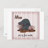 Carte Postale Lettre M (Devant / Derrière)