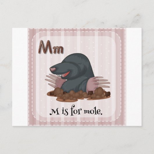 Carte Postale Lettre M (Devant)