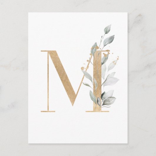 Carte Postale Lettre M Monogram (Devant)