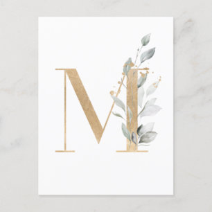 Carte Postale Lettre M Monogramme