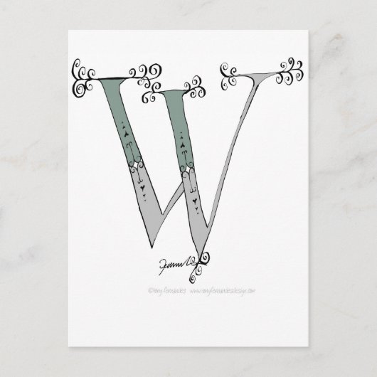 Carte Postale Lettre magique W de tony fernandes design (Devant)