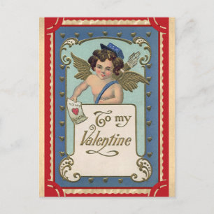 Carte Postale Lettre mignonne Vintage Valentines Jour Ange Cheru