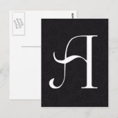 Carte Postale Lettre monogramme A (Devant / Derrière)