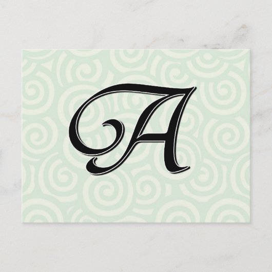 Carte Postale Lettre monogramme A (Devant)
