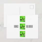 Carte Postale Lettre monogramme A Nom Merci lunaire (Devant / Derrière)