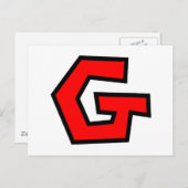 Carte Postale Lettre monogramme G (Devant / Derrière)