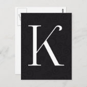 Carte Postale Lettre monogramme K (Devant / Derrière)
