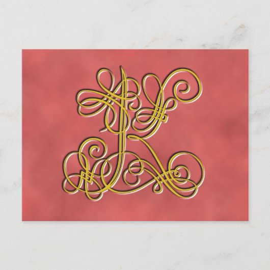 Carte Postale Lettre monogramme K, couleur Personnaliser (Devant)