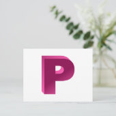 Carte Postale Lettre monogramme P (Debout devant)