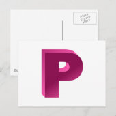 Carte Postale Lettre monogramme P (Devant / Derrière)