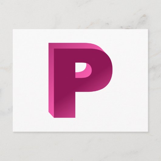 Carte Postale Lettre monogramme P (Devant)