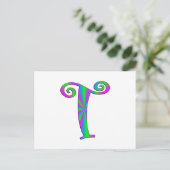 Carte Postale Lettre monogramme T Fun (Debout devant)