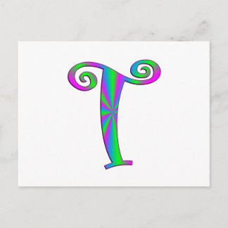 Carte Postale Lettre monogramme T Fun
