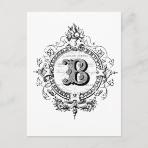 Carte Postale Lettre Monogramme Vintage B