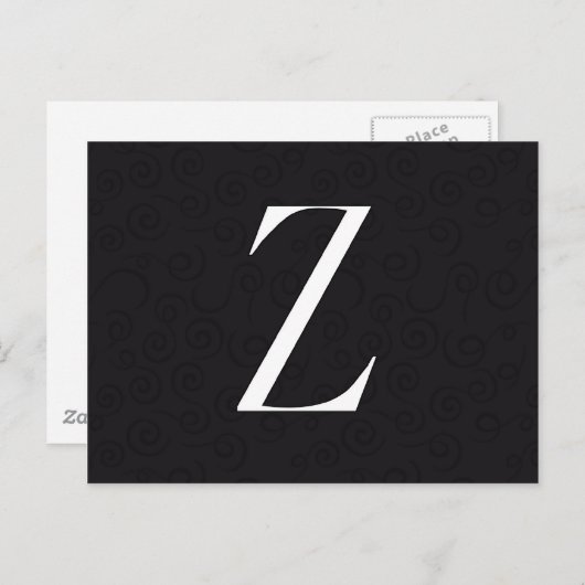 Carte Postale Lettre monogramme Z (Devant / Derrière)