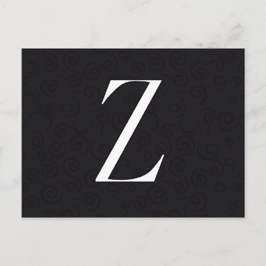 Carte Postale Lettre monogramme Z (Devant)
