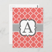 Carte Postale LETTRE MONOGRAPHIQUE BLANC DE Corail A QUATREFEIL (Devant / Derrière)