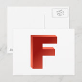 Carte Postale Lettre monographique F (Devant / Derrière)