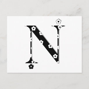 Carte Postale LETTRE Motif Fleur N