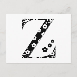 Carte Postale LETTRE Motif Fleur Z