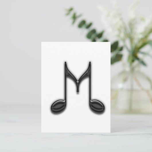Carte Postale Lettre musicale "M" (Debout devant)