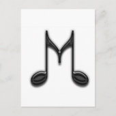 Carte Postale Lettre musicale "M" (Devant)