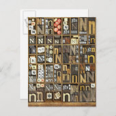 Carte Postale Lettre N (Devant / Derrière)