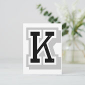 Carte Postale lettre noire gris K (Debout devant)