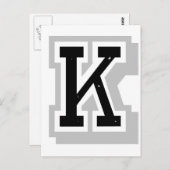 Carte Postale lettre noire gris K (Devant / Derrière)