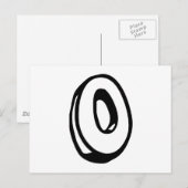 Carte Postale Lettre O (Devant / Derrière)