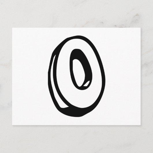 Carte Postale Lettre O (Devant)