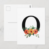 Carte Postale Lettre O (Devant / Derrière)