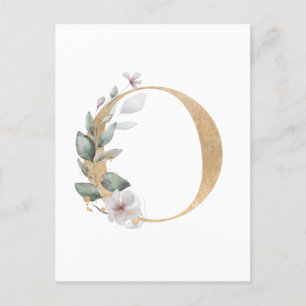 Carte Postale Lettre O Monogramme
