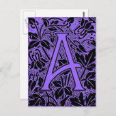 Carte Postale Lettre orange "A" (Devant / Derrière)