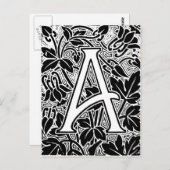 Carte Postale Lettre orange "A" (Devant / Derrière)