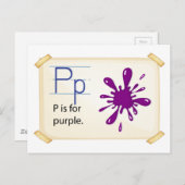Carte Postale Lettre P (Devant / Derrière)