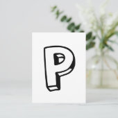 Carte Postale Lettre P (Debout devant)