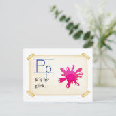Carte Postale Lettre P (Debout devant)
