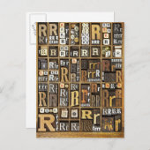 Carte Postale Lettre R (Devant / Derrière)