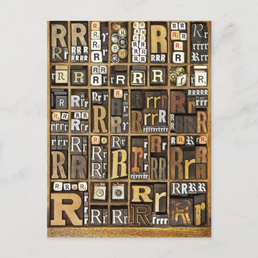Carte Postale Lettre R (Devant)