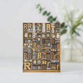 Carte Postale Lettre R (Debout devant)