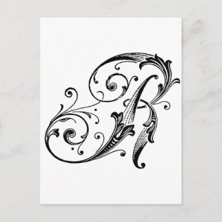 Carte Postale Lettre R monogramme